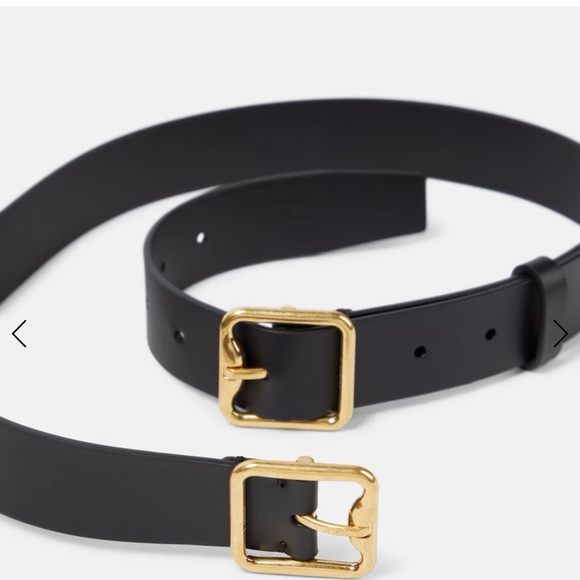 Burberry Black and Gold Leather Belt main image 4